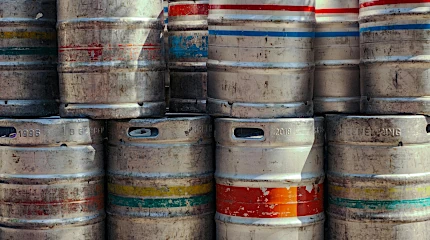 Metal barrels: Illustration of files replacing a traditional database stack